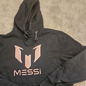 Lionel Messi Hoodie Black Pink Graphic Sweatshirt Soccer Kids Youth Med Unisex
